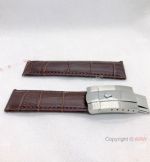 Replacement Replica Rolex Bands Brown Leather with Silver Buckle 20mm